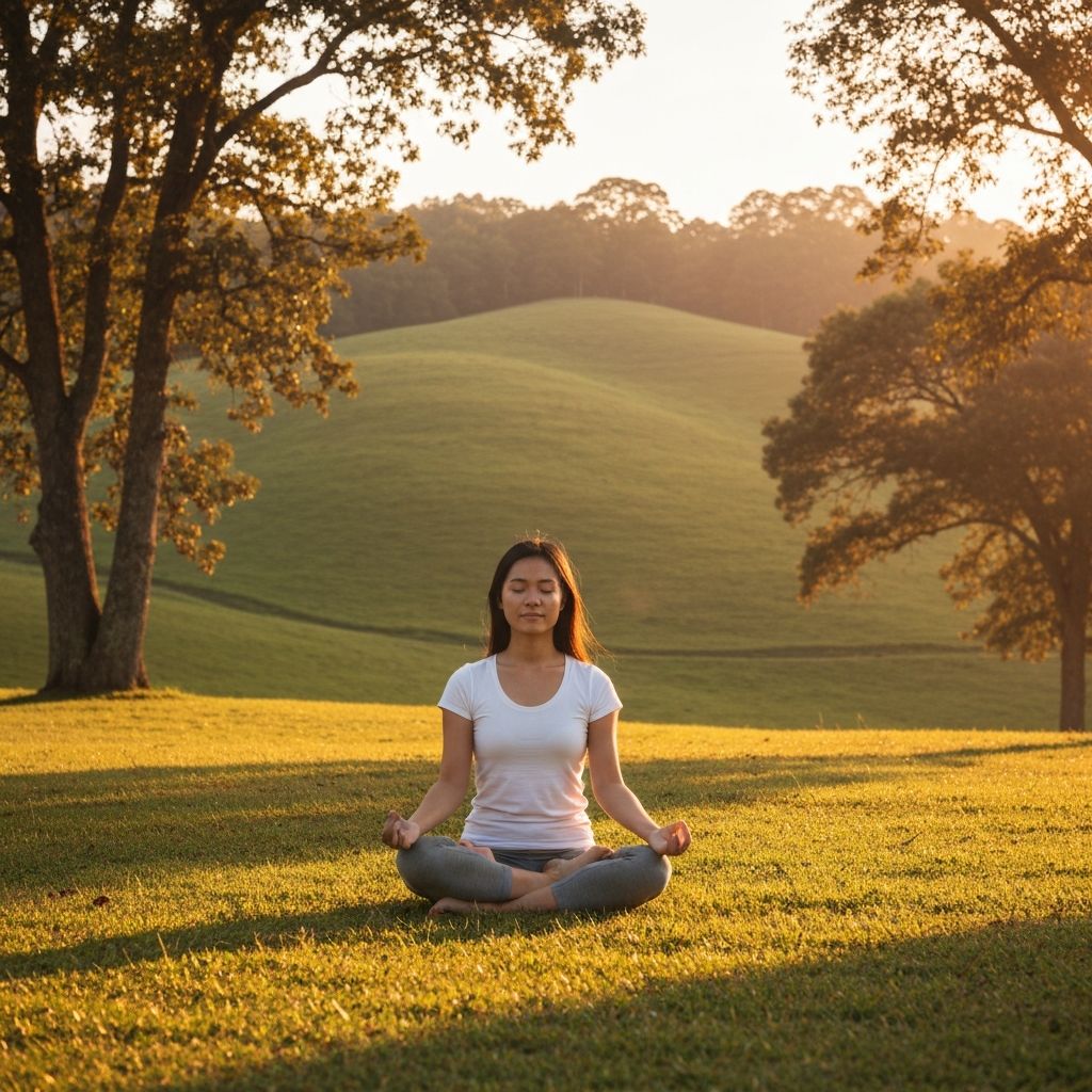 Serene wellness environment suggesting balanced well-being